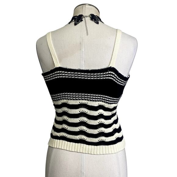 Adorable Knit Striped Coquette Gothic Emo Cropped Tank - Picture 9 of 11